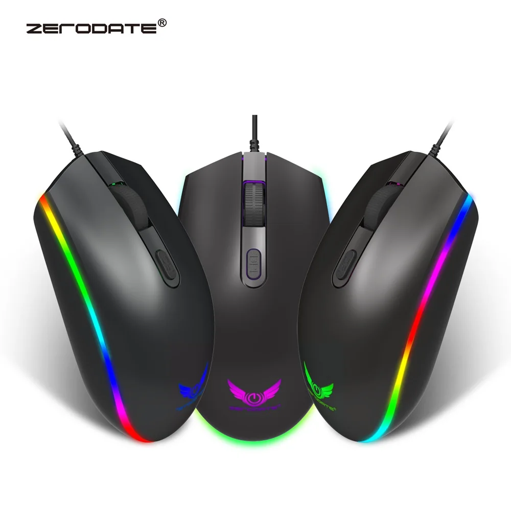 

ZERODATE S900 RGB Backlit USB Wired Gaming Mouse,Adjustable 1600 DPI Colorful Backlit Desktop Laptop Mouse For Home Office