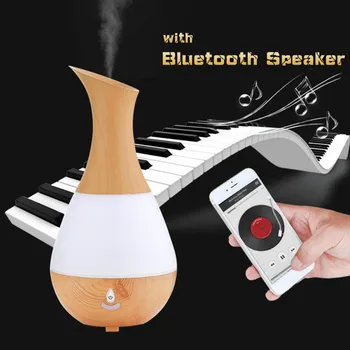 

230ml Bluetooth Speaker Essential Oil Aroma Diffuser USB Mini Colorful Light Wood Grain Air Humidifier Mist Maker