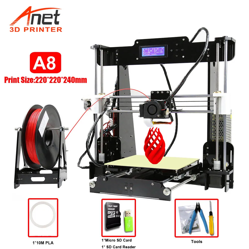 3D принтер Anet A8 большой размер высокая точность Reprap i3 сделай сам печатная машина +