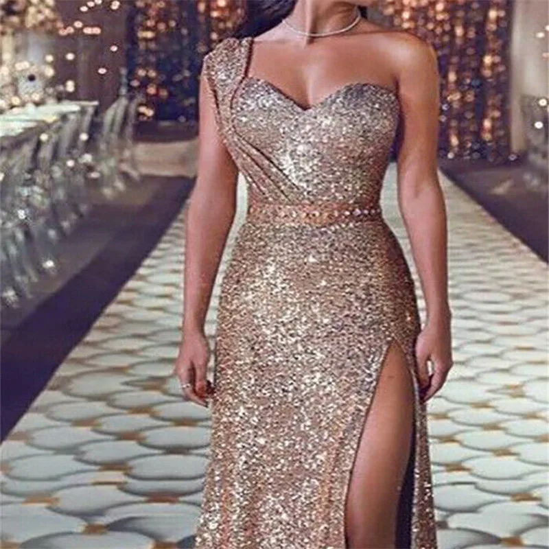 

New 2019 Fashion Women's Summer Long Dresses Women Sequins Formal Long Evening Party Dress Prom Gown Bridesmaids Dresses Women