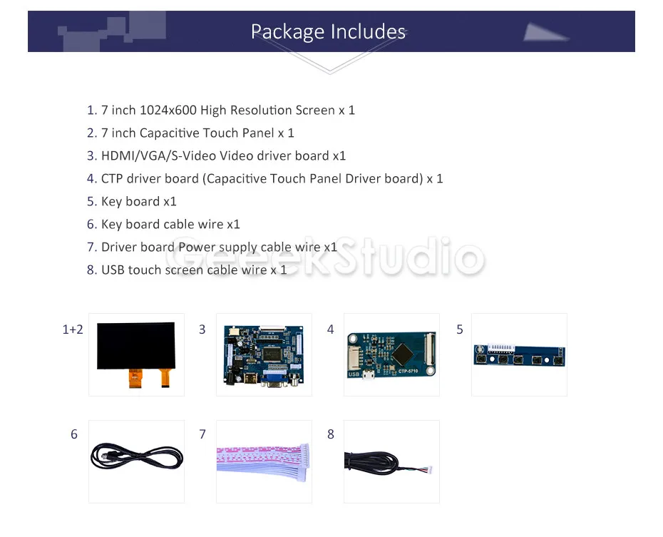 7 дюймовый 1024*600 емкостный сенсорный дисплей монитор экрана для Raspberry Pi 4B все