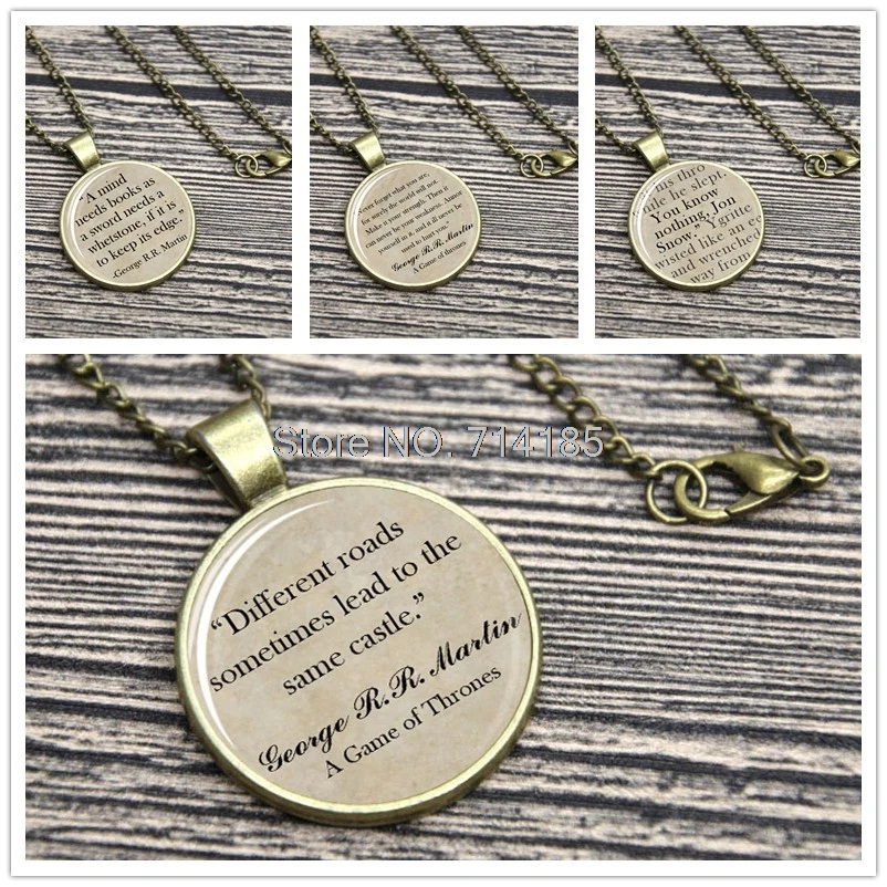 

ame of Tones Quote Necklace Keyring eorge R. R. Ned Stark Lannister Cersei Winter Is Coming keychain