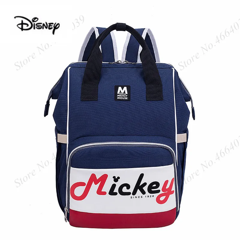 Disney Minnie Mummy сумка для беременных, брендовый usb-обогреватель, Большая вместительная детская сумка, рюкзак для путешествий, сумка для ухода за ребенком - Цвет: 82 Navy blue