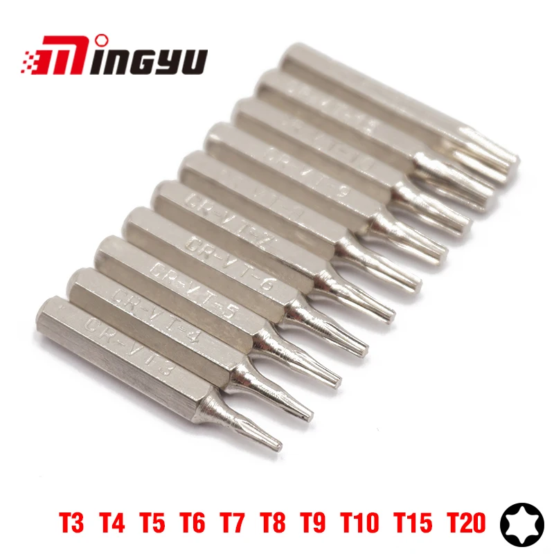 Torx Bit Set T3 T4 T5 T6 T7 T8 T9 T10 T15 T20 T6-t20 Security Torx 10pcs CR-V