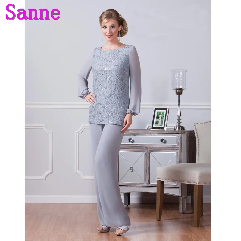 Pantaloni eleganti Abiti di Pizzo Madre Dello Sposo Abito di Lunghezza Del  Pavimento Silver Grey Vestido De Madrinha Curto Manica Lunga Madre Della  Sposa Abiti|suit jean|suit linensuit dress shoes - AliExpress
