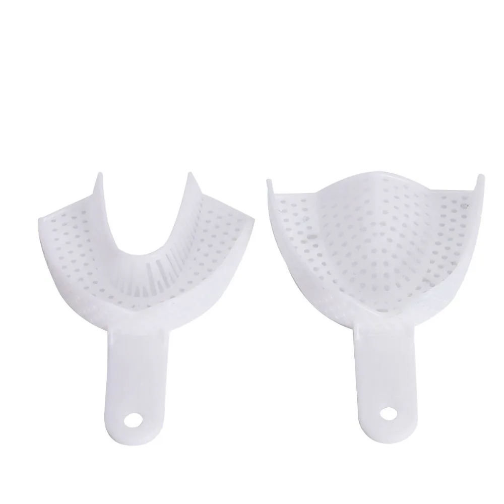 

2 Pcs/set Dental Impression Plastic Trays Without Mesh Tray Dental Care Teeth Holder Materials Supply Oral Tool Full mouth large