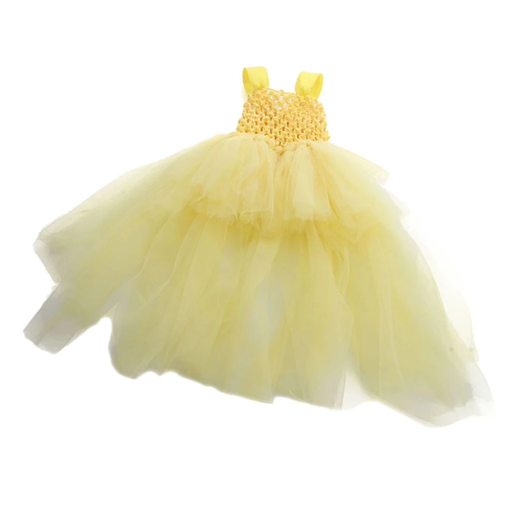Irregular Fairy Long Gauzy Lace Dress Brace Skirt for 18 inch Girl Doll Baby Dolls Dress 