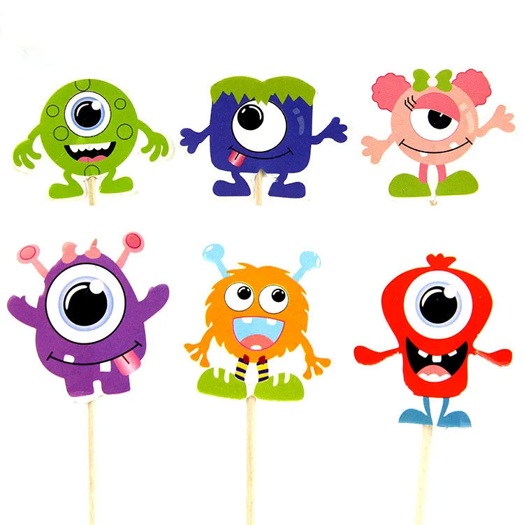 

Cake Flags Cupcake Topper Toppers 6pcs/set Cute Animal Kids Birthday Wedding Bridal Cake Wrapper Party Baking Decor DIY Gifts