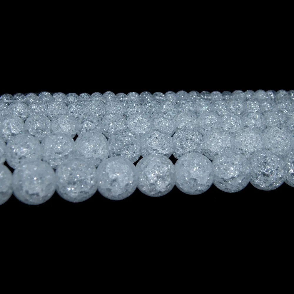 

Wholesale Natural Loose Snow Cracked Round White Crystal Quartz Rock Spacer Beads For Jewelry Charm DIY Bracelet 4/6/8/10/12 MM