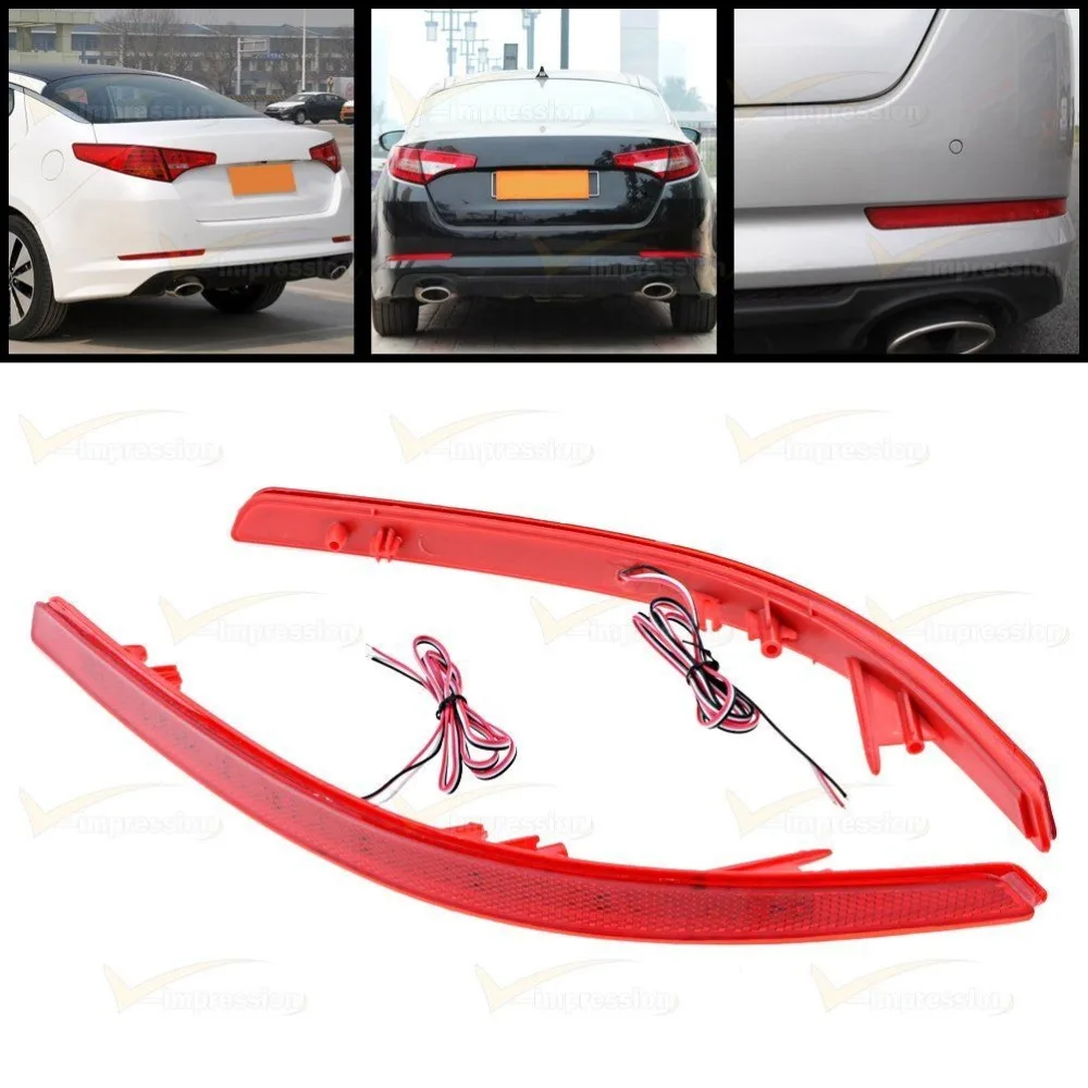 

CYAN SOIL BAY Fit For KIA Optima K5 2011 2012 2013 Red lens 44-SMD LED Rear Bumper Reflector Light
