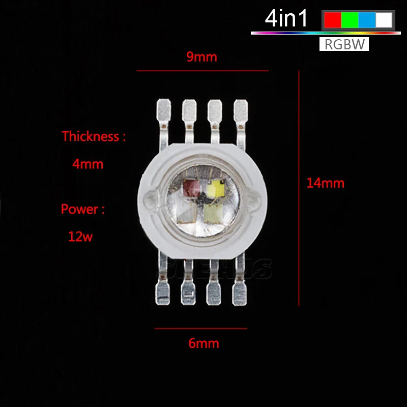 4 шт./лот светодиодный RGBWA 5в1 для Светодиодный RGBWA освещение светодиодный чипы красный/зеленый/синий/белый/Abmer Быстрая SHEHDS