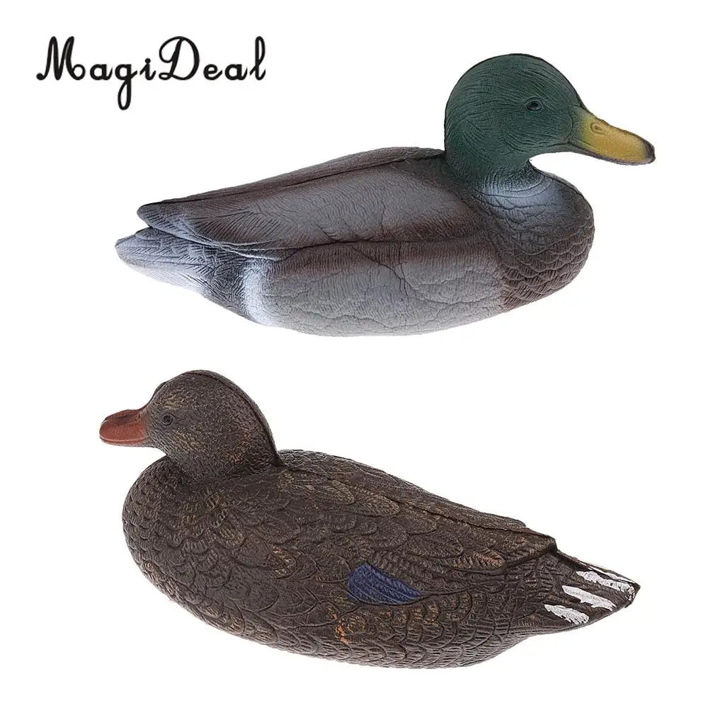 MagiDeal 2 Pcs Fishing Hunting Male Decoy Plastic Duck Decoy Drake w