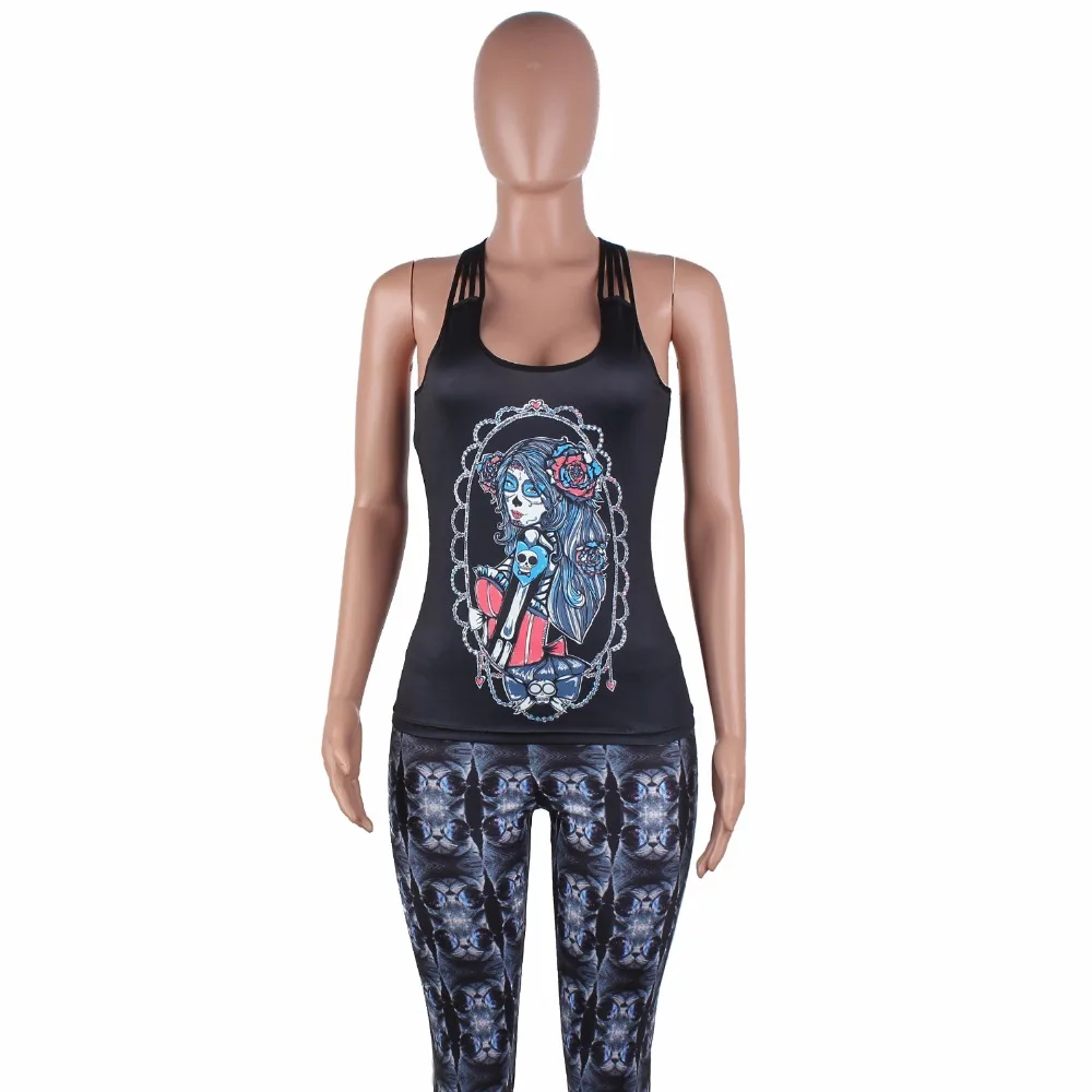 Women's Black Santa Muerte Tank Top