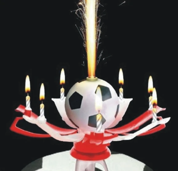 Beautiful Musical Blossom Football Candle Birthday Party Music Sparkle