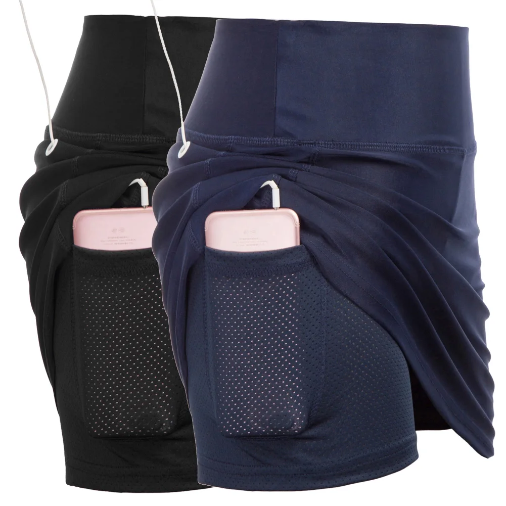 Юбка шорты Женская сетчатая с карманами и эластичным поясом|Шорты| |