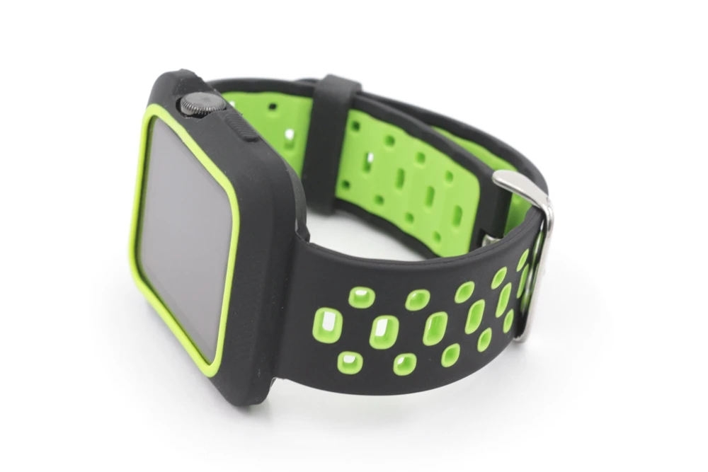 Urvoi ремешок для Apple Watch Series 1 2 3 силиконовый ремешок с чехол для Nike+ часы наручные для iwatch работы из двойной цвет гибкие