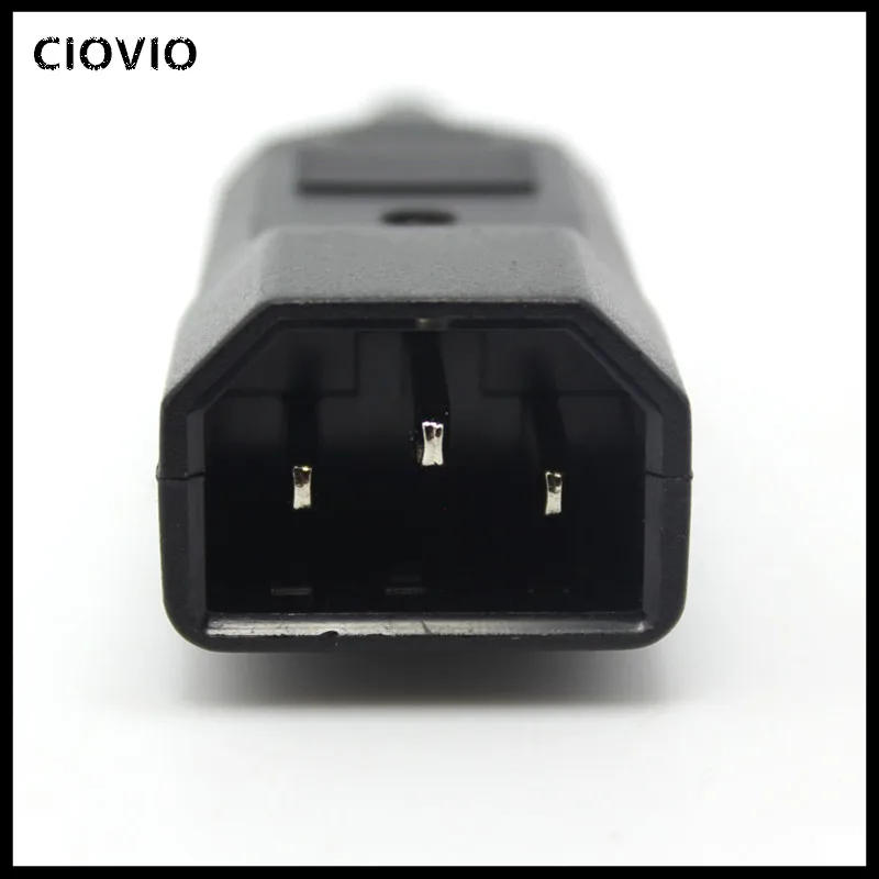 IEC Straight Cable Plug Connector C13 C14 10A 250V Black female&male Plug RewirablePower Connector 