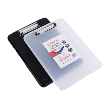 

New Style Multifunctional File Box Black and Transparent Plastic Clipboard A4 Document Filling Stationery Organizer Stationery