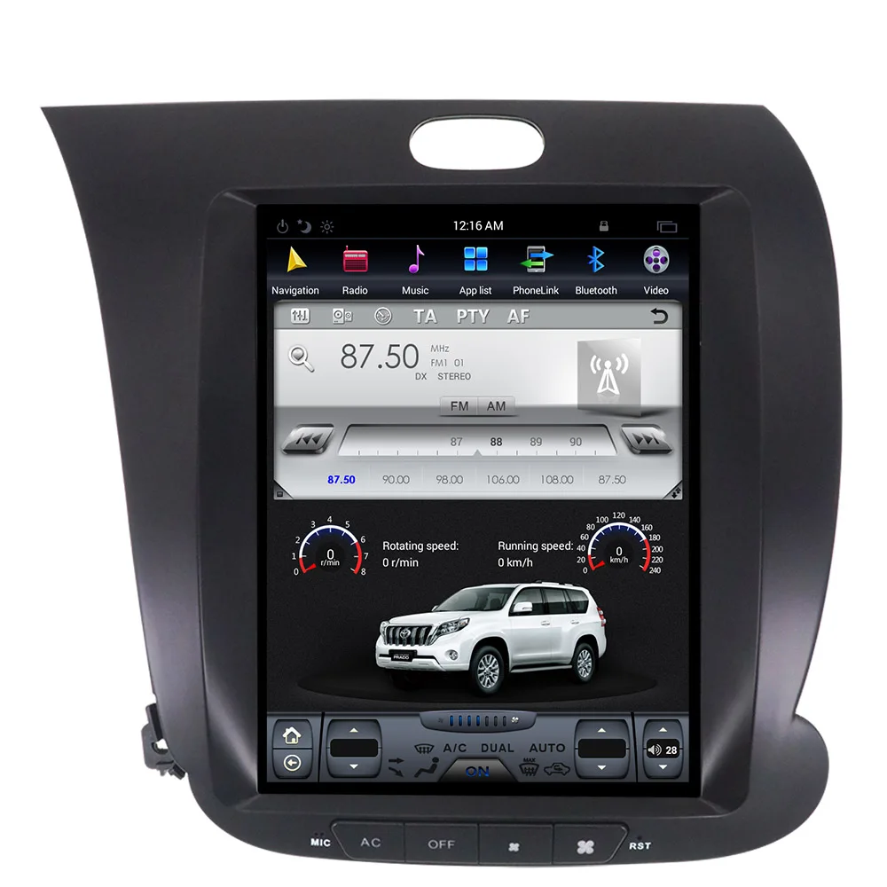 Top ZWNVA Tesla IPS Screen Android 7.1 Car GPS Navigation Radio No CD Player For KIA CERATO K3 FORTE 2013 2014 2015 2016 2017 2