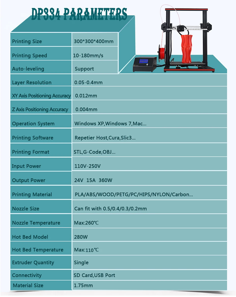 dp334 3d printer 3a