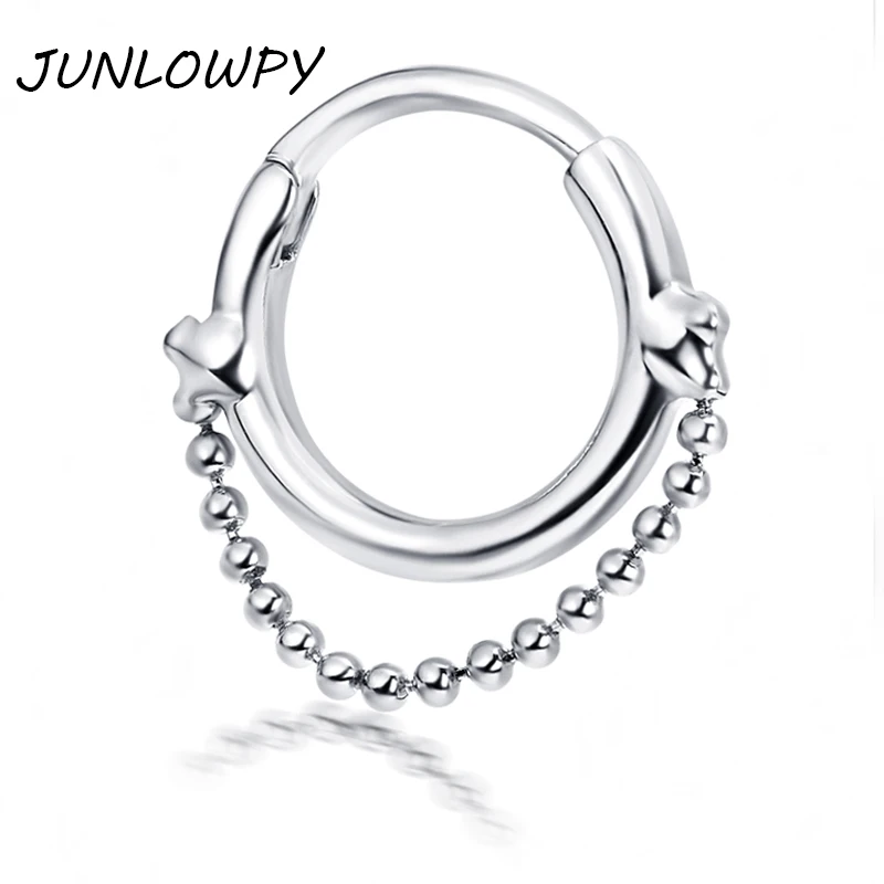 

JUNLOWPY Septum Clicker Nose Ear Tragus HINGED SEGMENT RING Body Jewelry Piercing Helix Bar Hoop Nose Rings