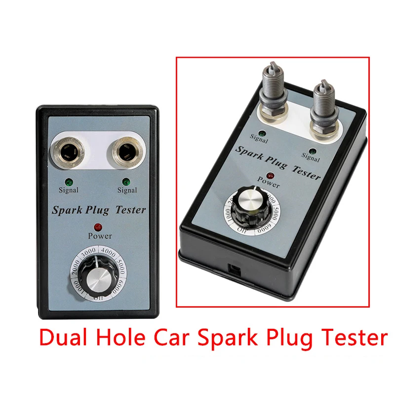 New Car Spark Tester Adjustable Double Hole Detector Spark Plug Tester Ignition System Tester