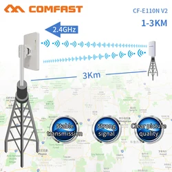 Comfast 300mbps 2.4g sem fio ao ar livre wifi de longo alcance cpe 11dbi antena wi fi repetidor roteador ponto acesso ponte ap CF E110NV2