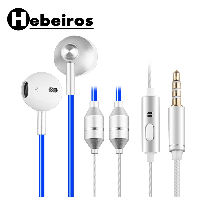 

New blue Hebeiros N99 healthy Security Earphone Air Tube principle Anti-radiation Stereo Music 3.5mm Noise Reduction with Mic