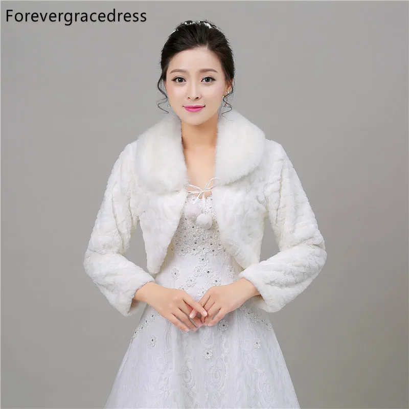 Forevergracedress новинка 2018 года женская зимняя Свадебная накидка из искусственного