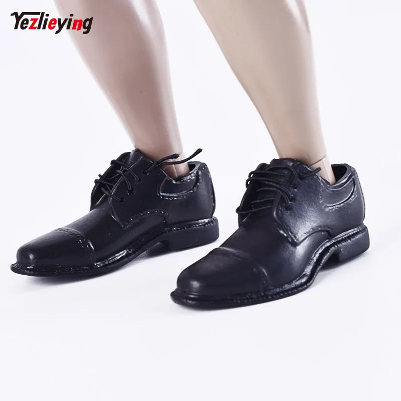 

1/6 Scale Accessoires Rubber VH Men's Black Leather Shoes B no feet For12" action figure parts collection doll boy Action Figure