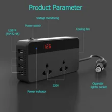 Автомобильные инверторы 200 Вт автомобильный инвертор питания постоянного тока 12 В в переменный ток 220 В с 4 портами usb+ 2 гнезда 220 В разветвитель зарядного устройства Автомобильные аксессуары