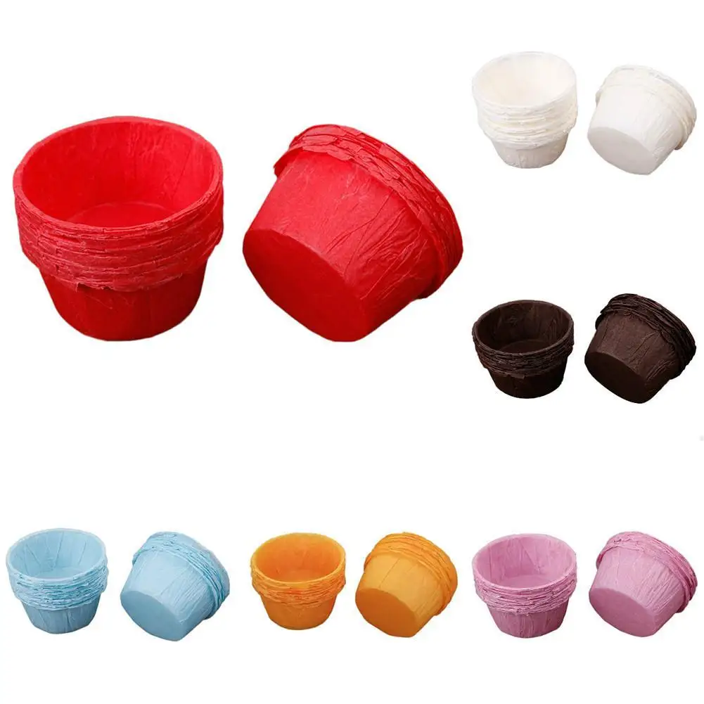 

Waasoscon 50pcs/pack Curling Muffin Cake Cups Colorful Paper Cake Cupcake Liner Baking Muffin Box Cup Case Party Tray Cake Mold