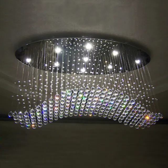 Free Shipping Oval Design Crystal Wave Lamp Re Led Home Free Shipping Oval Design Crystal Wave Lamp Re Led Home Chandeliers Modern Lighting