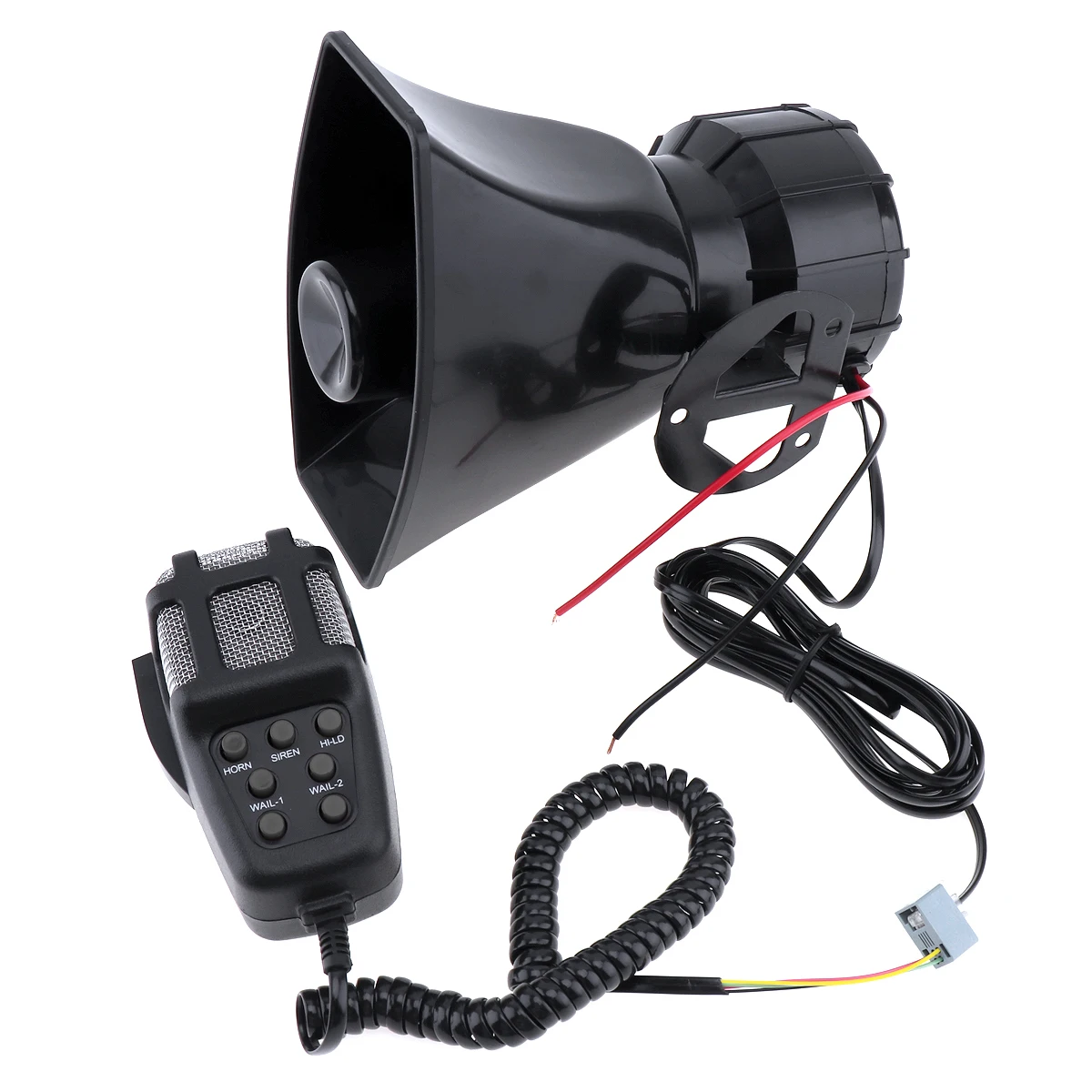 12V 100W 7 Sons Forte Voiture Avertissement Alarme Police Sirène Horn  Haut-Parleur avec Brown Wireless R