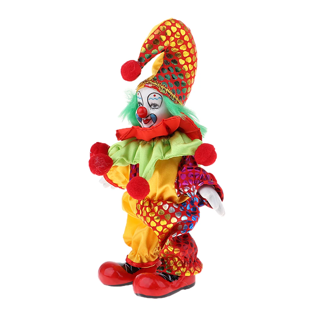 6inch Funny Clown Porcelain Doll in Colorful Costume Christmas Gift Decor Suit to make a perfect craft gift for Christmas #1