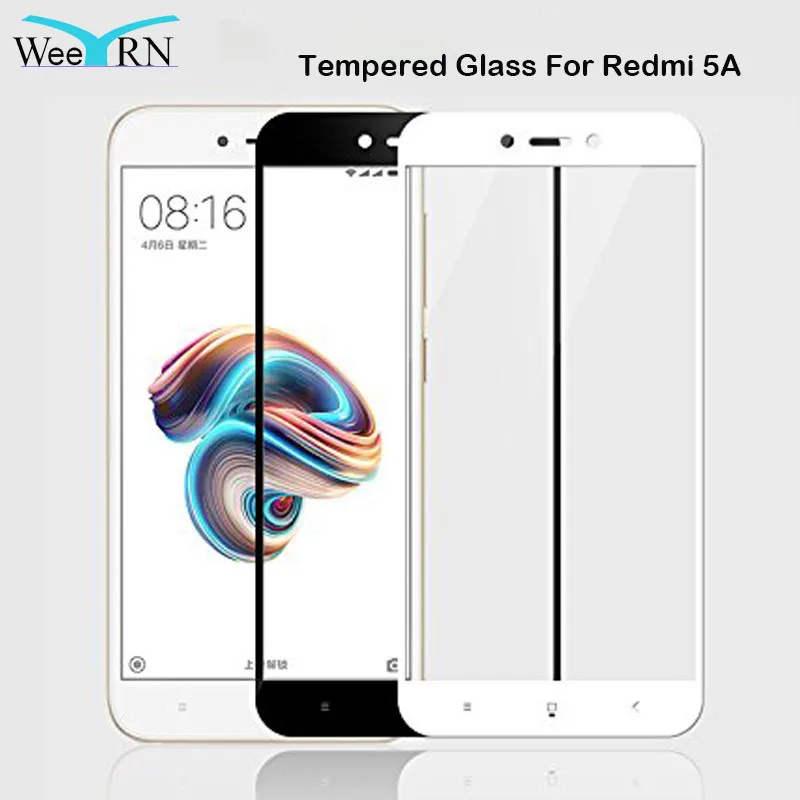 

WeeYRN 9H 2.5D Full Coverage For Xiaomi Redmi 5A 5 A Tempered Glass Screen Protector For Xiaomi Redmi5A 5A Protective Glass Flim