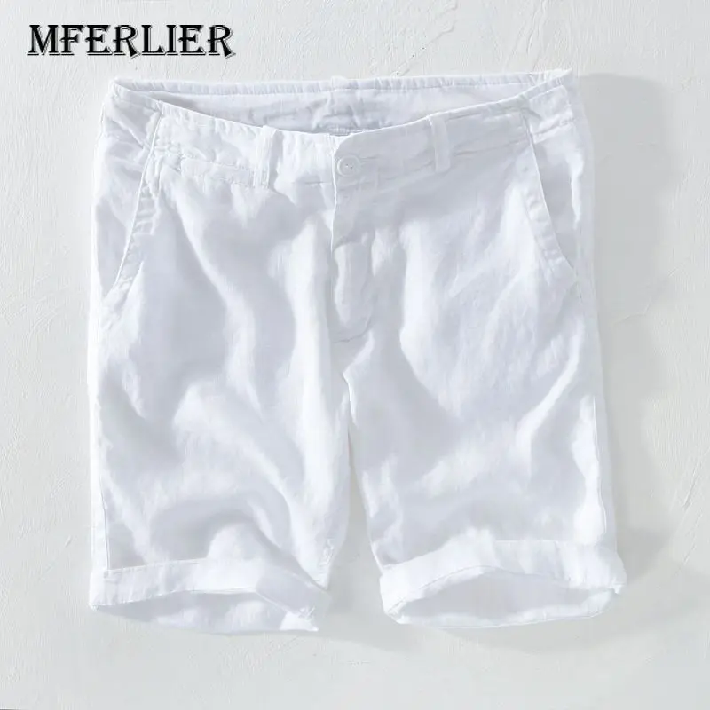 Летние шорты мужские повседневные однотонные льняные мужские шорты 10 цветов