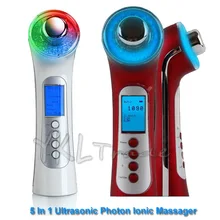 5 in 1 3mhz Ultrasonic Face Massager LED Photon Care Galvanic Skin Cleaner Ion Sonic Ultrasound Facial Lift Spa Beauty Device