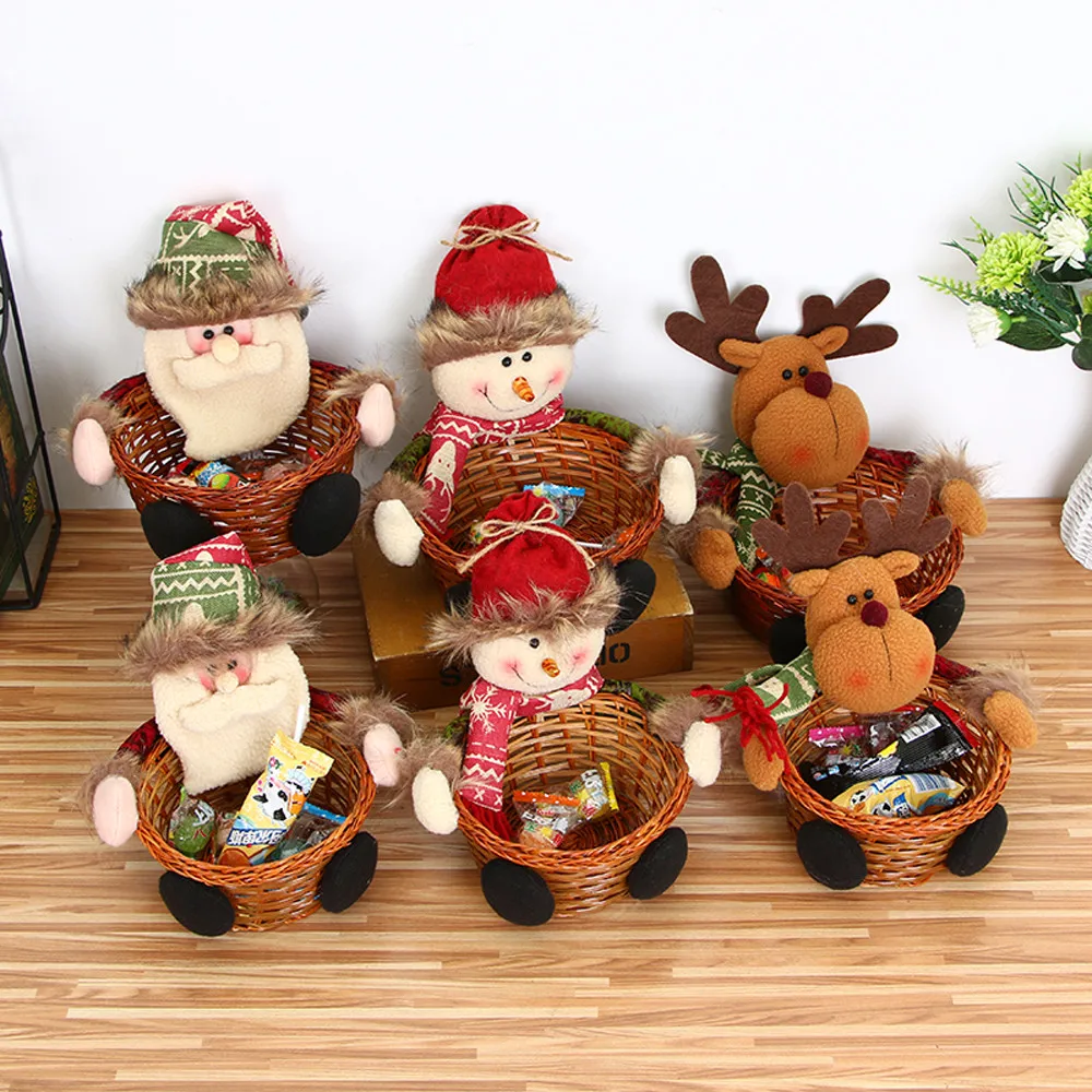 Рождественские конфеты корзина для хранения украшения Санта-Клаус корзина для хранения подарки Декор рождественские украшения для дома C20111
