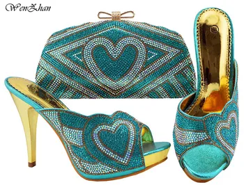 

African Shoes and Bag Set for Party In Women Italian Matching Shoe and Bag Set African sky blue Shoe and Bag Sets B89-22