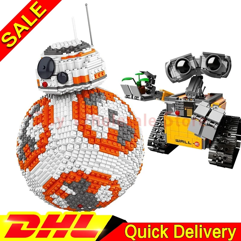 

LELE 35020 BB8 Robot + Lepin 16003 Idea Robot WALL E Star battle Model Building Block Bricks Toys Children Gifts Clone 21303