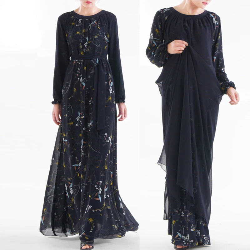 Женское двустороннее платье женское мусульманское Caftan Marocain Vestidos Ki|Мусульманская