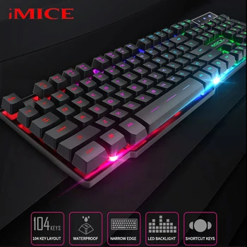 

iMICE Gaming Keyboard Steam Punk 104 Keys Keypad LED Backlight USB Wired Keyboards Waterproof Mechanical Computer Gamer Keyboard