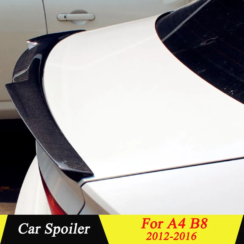 

Carbon Fiber Rear Trunk Spoiler For Audi A4 B8 2012 2013 2014 2015 2016 Black Car Tail Wing Decoration For Audi A4 B8