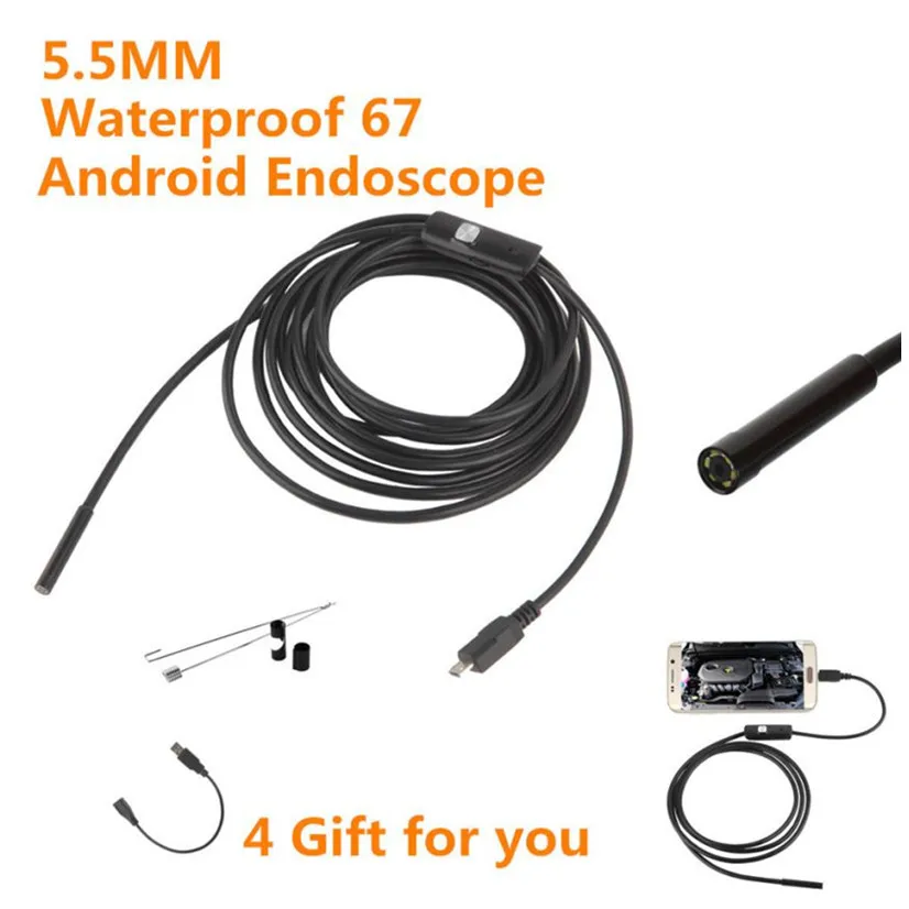 1 м 1,5 м 2 м 3,5 м эндоскопическая камера для Android 720P Водонепроницаемая камера бороскоп со змеиной трубкой эндоскопическая камера для Android