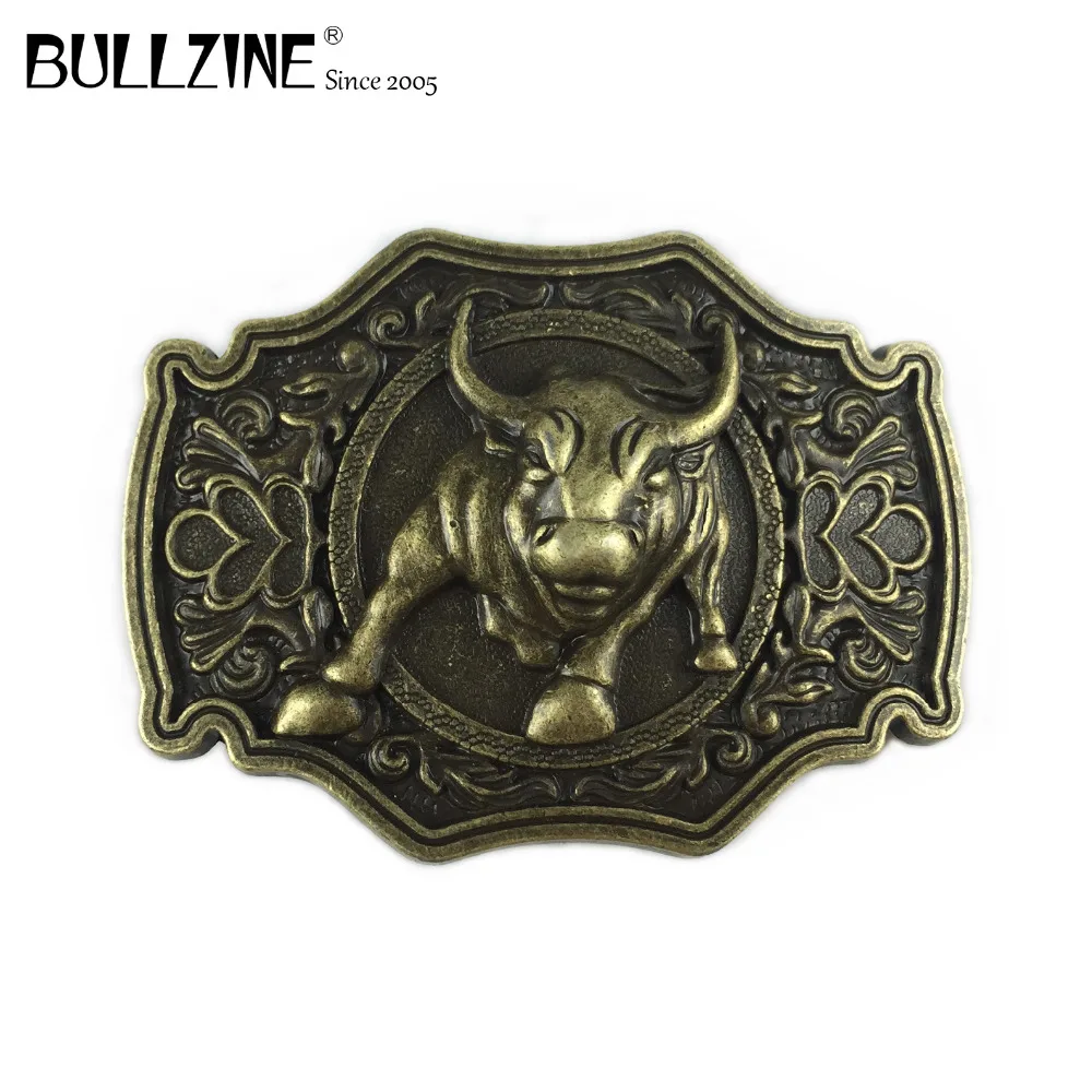 

The Bullzine hot sale western bull ox men's belt buckle with 3 colors FP-03707 suitable for 4cm width belt