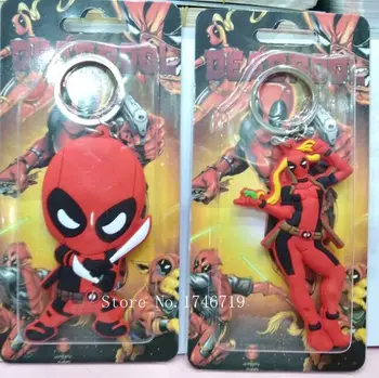 

New 30 pcs Mixed Deadpool PVC Key Ring Cartoon Keychains Bag Pendant For Best Gift T-4