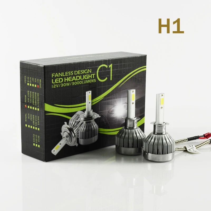 

2018 Time-limited Led Car Limited Sale 1pair 60w H1 6000lm Super Power Car Headlight Single Beam Auto Headlamp Cool Bulbs Kit