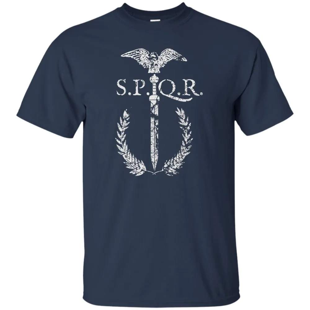 

Spqr Roman Gladius Eagle Rome Empire Wreath Sword Legion Gladiator Emblem 2019 Men T Shirt Fashion O-Neck Homme Create T Shirt