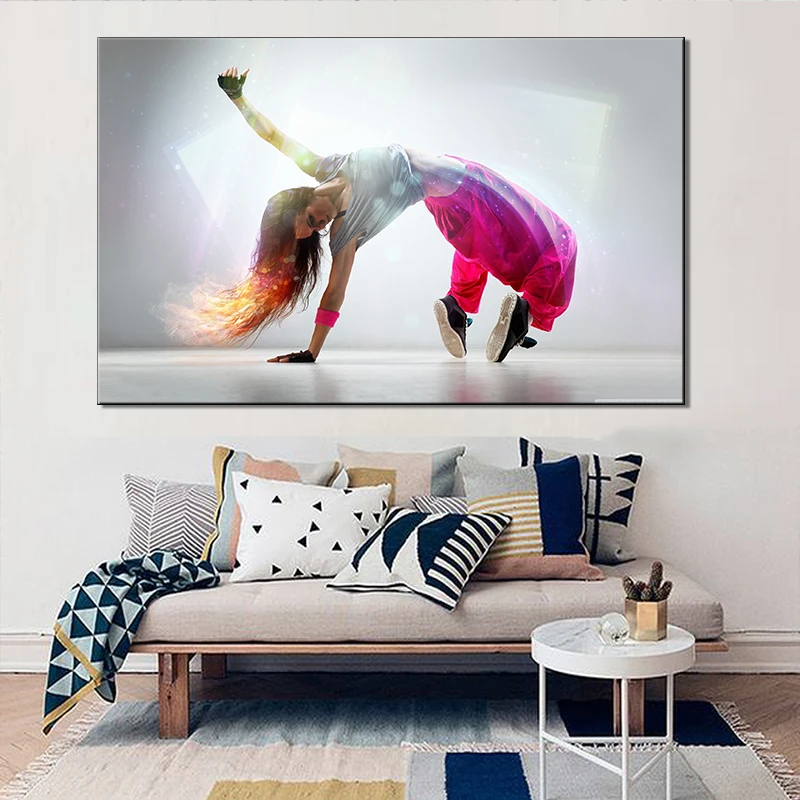 Dancer Painting Dancing Girl Poster Wall Art Canvas Painting Nordic